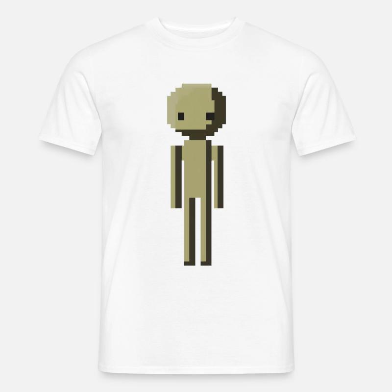 High Resolution Lustig Pixelart Männchen Geschenk - Männer T-Shirt - Weiß