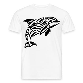 Marsouin commun tribal - T-shirt homme - blanc - Devant - AI Model Male 178 dark (178cm)