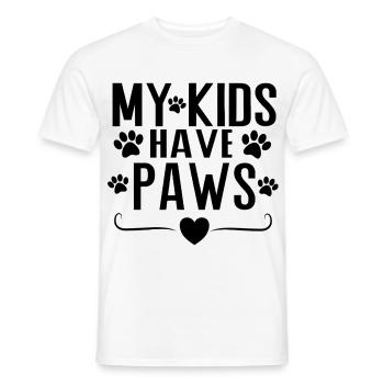Mes enfants ont des pattes – Conception de la déclaration parentale de chien - T-shirt homme - blanc - Devant - AI Model Male 178 dark (178cm)