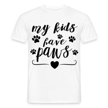Mes enfants ont des pattes – Conception de la déclaration des parents d’animaux - T-shirt homme - blanc - Devant - AI Model Male 178 dark (178cm)