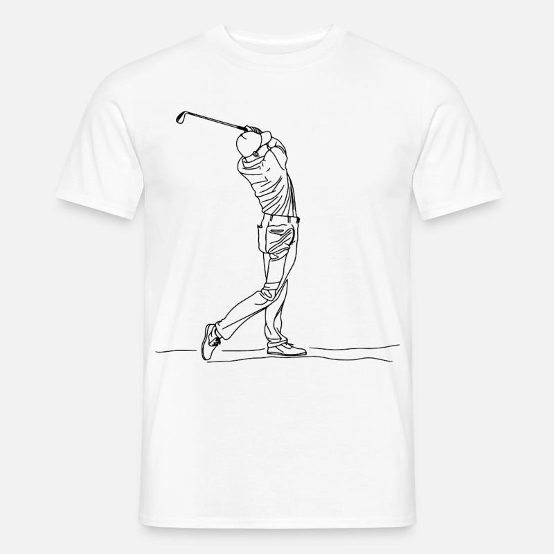 Golf Boy One Line Drawing - Männer T-Shirt - Weiß