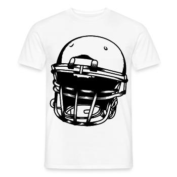 American Football Helmet Sketch - Men's T-Shirt - white - Front - AI Model Male 178 dark (178cm)