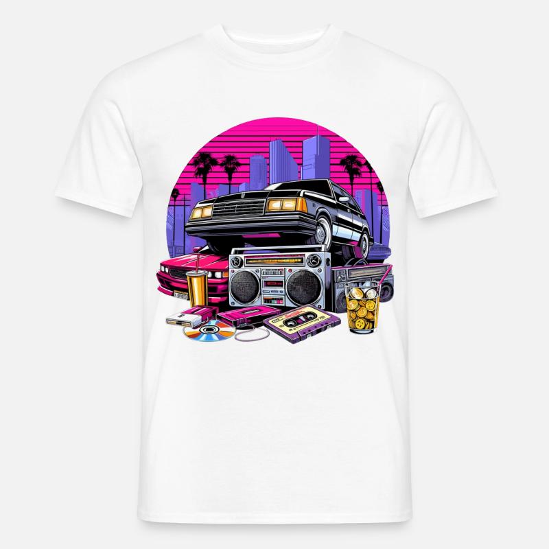 Kompaktkassette Ghettoblaster 90er Retro Geschenk - Männer T-Shirt - Weiß