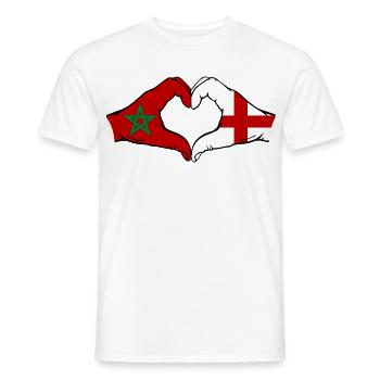 Marokko England Flagge Haende Herzform - Männer T-Shirt - Weiß - Vorne - AI Model Male 178 dark (178cm)