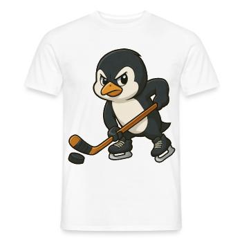 Cooler Pinguin Eishockey Spieler Eishockey - Männer T-Shirt - Weiß - Vorne - AI Model Male 178 dark (178cm)