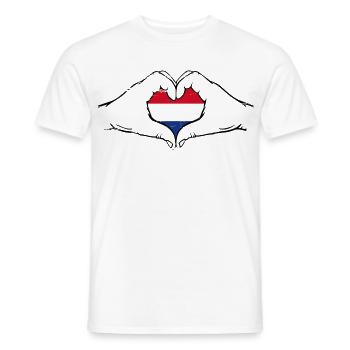 Holland flag heart used - Men's T-Shirt - white - Front - AI Model Male 178 dark (178cm)