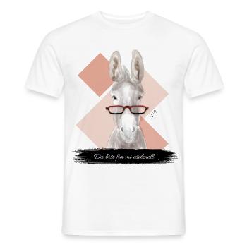 JvG Esel "Du bist fia mi eselziell" - Männer T-Shirt - Weiß - Vorne - AI Model Male 178 dark (178cm)
