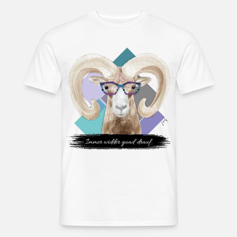 JvG Widder "Immer widder guad drauf." - Männer T-Shirt - Weiß