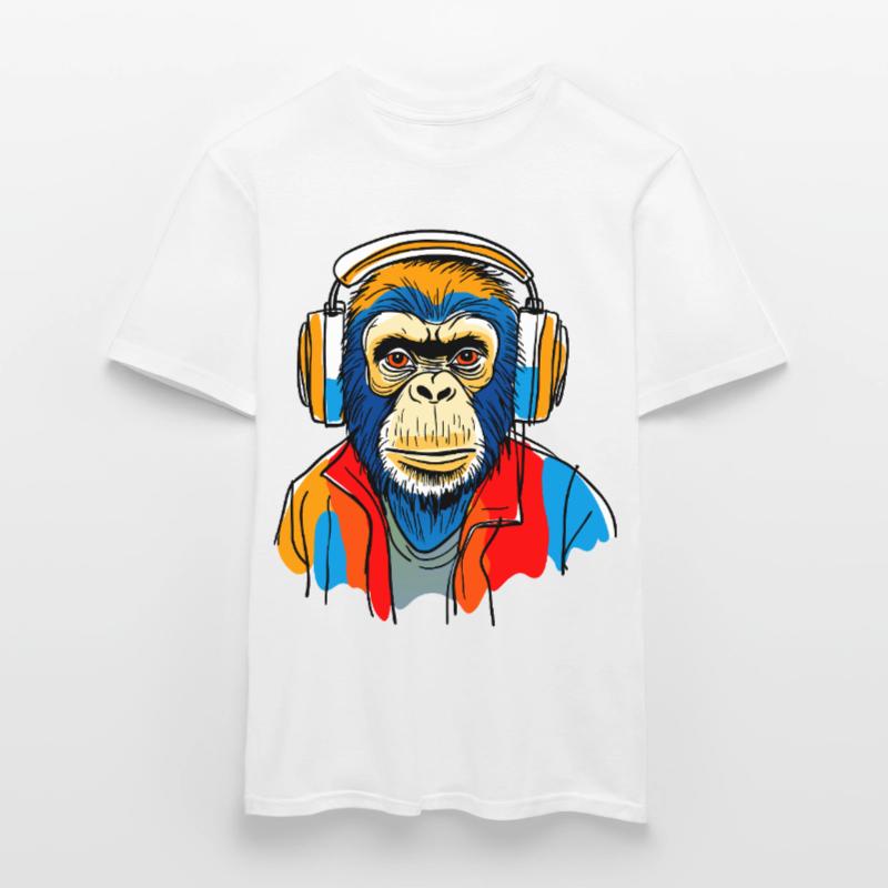 Affe mit Kopfhörern Männer T-Shirt