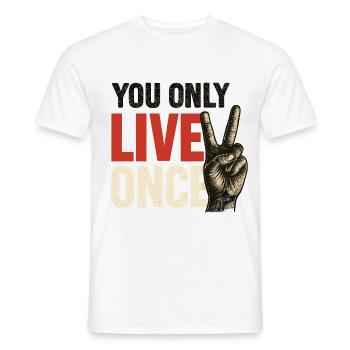 Du Lebst Nur Einmal Vintage - Männer T-Shirt - Weiß - Vorne - AI Model Male 178 dark (178cm)