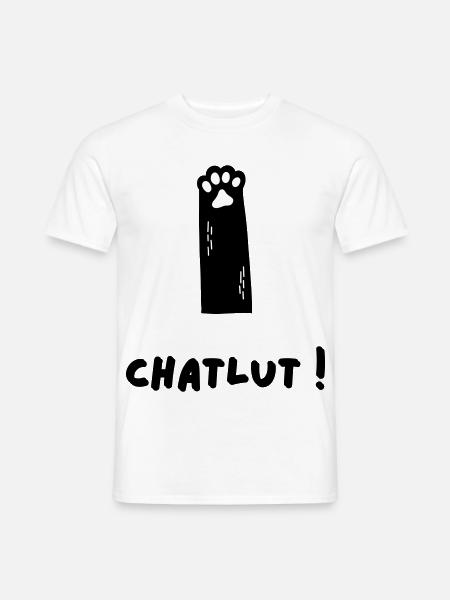Die Katze, die Chatlut sagt - Männer T-Shirt - Weiß