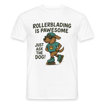 Rollerblading ist pawesom Hund - Männer T-Shirt - Weiß - Vorne - AI Model Male 178 dark (178cm)