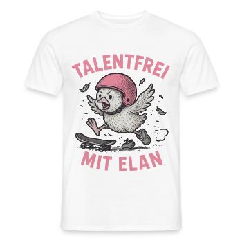 Talentfrei mit Elan - Männer T-Shirt - Weiß - Vorne - AI Model Male 178 dark (178cm)