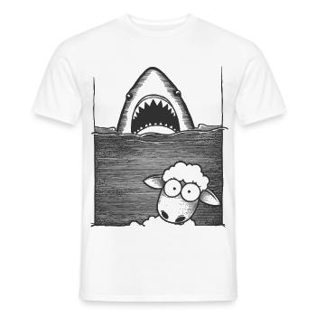 Shark Sheep - Men's T-Shirt - white - Front - AI Model Male 178 dark (178cm)