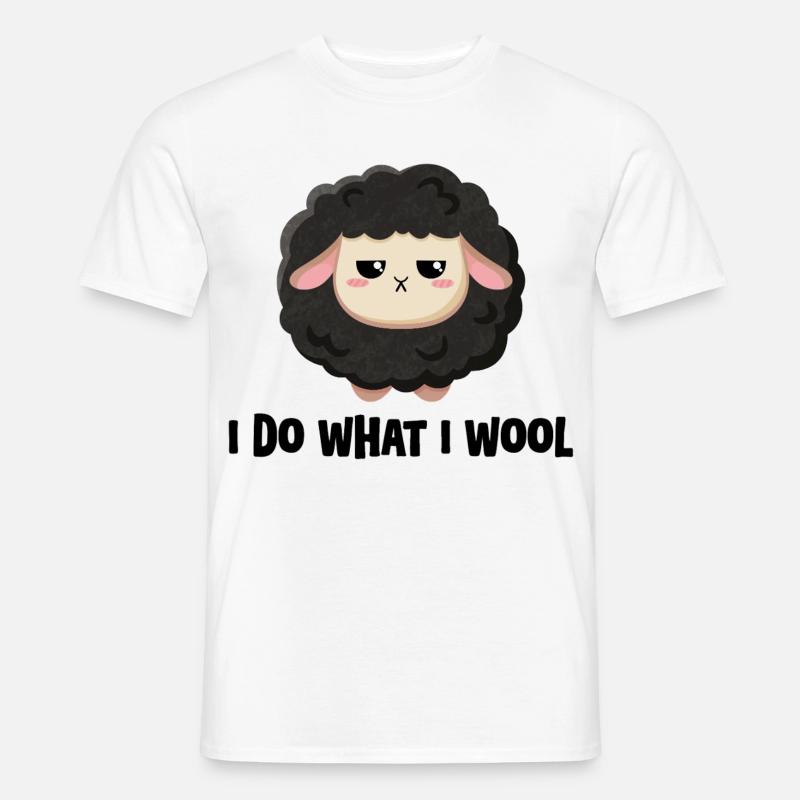 Süßes schwarzes Schaf grummelig mit Spruch - Männer T-Shirt - Weiß