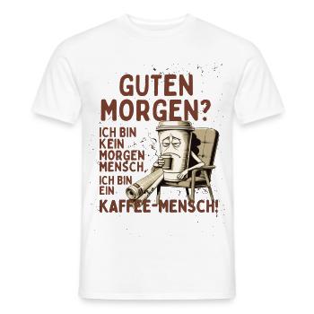 No Morning Person – Coffee Man Humor Shirt - Men's T-Shirt - white - Front - AI Model Male 178 dark (178cm)