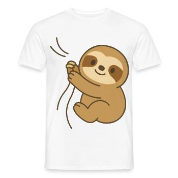 Cozy Sloth Hug - Cuddly Sloth Baby - Men's T-Shirt - white - Front - AI Model Male 178 dark (178cm)