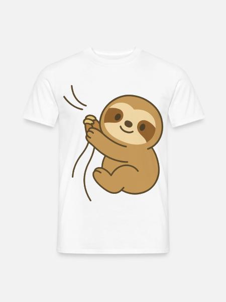 Cozy Sloth Hug - Kuscheliges Faultier-Baby - Männer T-Shirt - Weiß