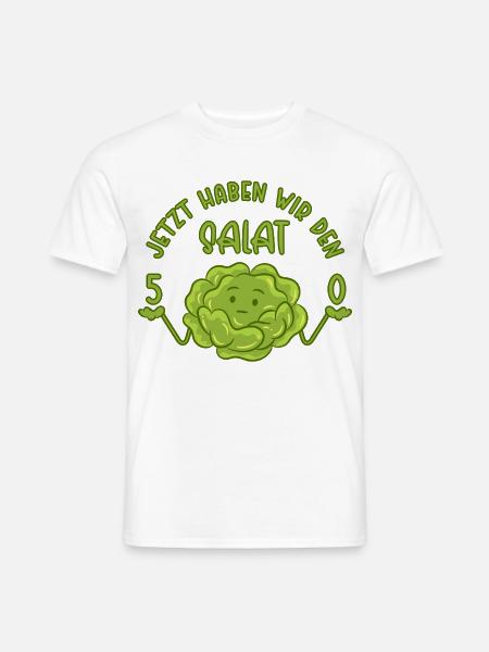 50. Geburtstag - 50 Jetzt haben wir den Salat - Männer T-Shirt - Weiß