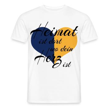 Heimat ist dort wo dein Herz ist - Men's T-Shirt - white - Front - AI Model Male 178 dark (178cm)