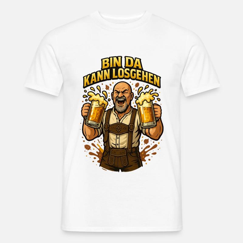 Bier Bierkrug Bierflasche Bierzelt Biergarten - Männer T-Shirt - Weiß