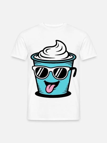 Becher Crème Frech Joghurt Rahm Sahne Eis Pudding - Männer T-Shirt - Weiß