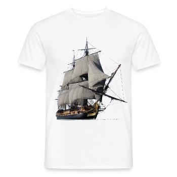 Sailing ship - Men's T-Shirt - white - Front - AI Model Male 178 dark (178cm)