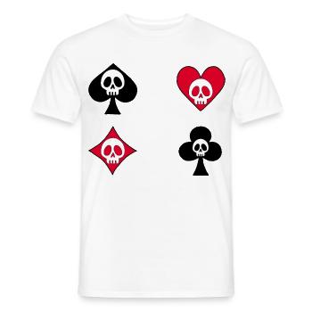 Skulls and card game - Men's T-Shirt - white - Front - AI Model Male 178 dark (178cm)