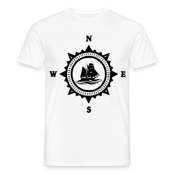 The Black Boat and the Compass - Men's T-Shirt - white - Front - AI Model Male 178 dark (178cm)