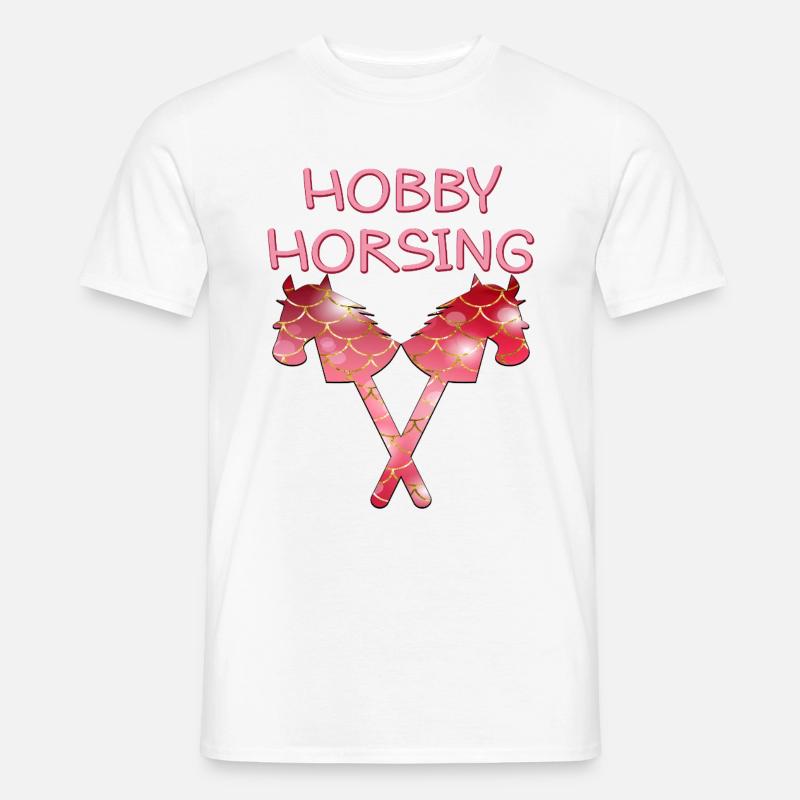 HOBBY HORSING PFERDE - Männer T-Shirt - Weiß