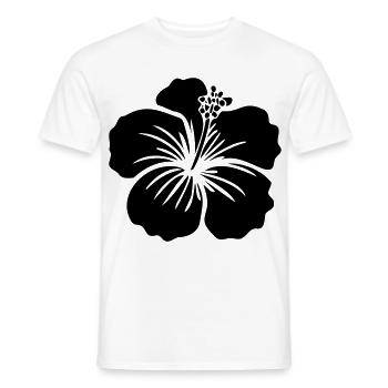 Hibiskus Blume – SVG Schwarz oder Weiß Icon Symbol - Männer T-Shirt - Weiß - Vorne - AI Model Male 178 dark (178cm)
