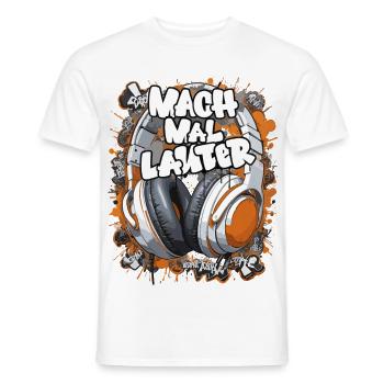 Graffiti-Headphones mit Slogan - Männer T-Shirt - Weiß - Vorne - AI Model Male 178 dark (178cm)