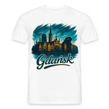 Danzig Gdańsk maritim Silhouette Polen Geschenk - Männer T-Shirt - Weiß - Vorne - AI Model Male 178 dark (178cm)