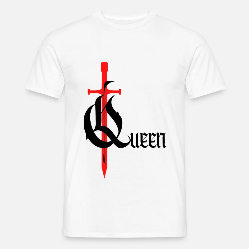 Gothic Queen Design mit Schwert mit schwarzem Text - Männer T-Shirt - Weiß