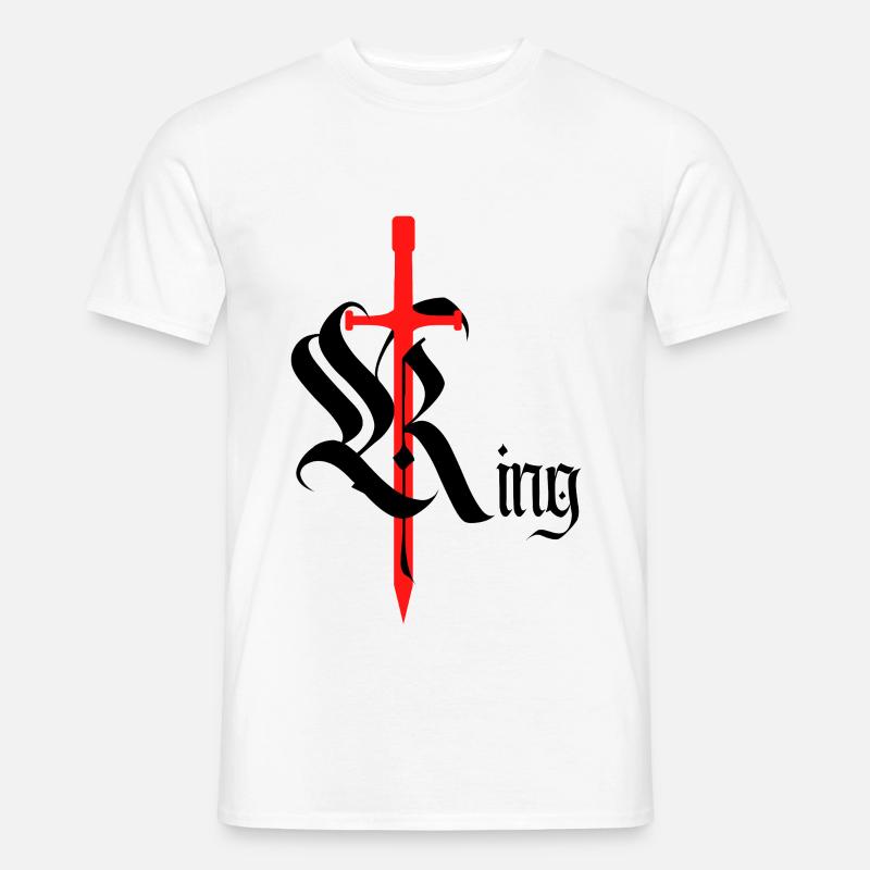 Roi gothique Design avec épée noir t - T-shirt homme - blanc