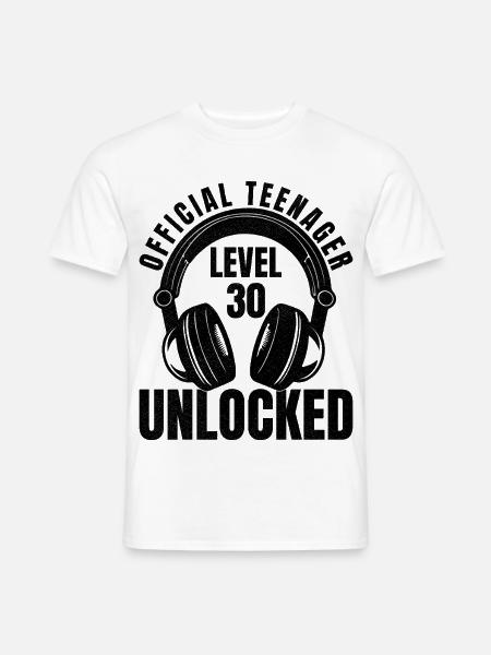 Level 30 Unlocked official teenager Video Gamer - Männer T-Shirt - Weiß