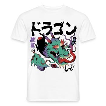 Strahlender kosmischer Drache - Männer T-Shirt - Weiß - Vorne - AI Model Male 178 dark (178cm)