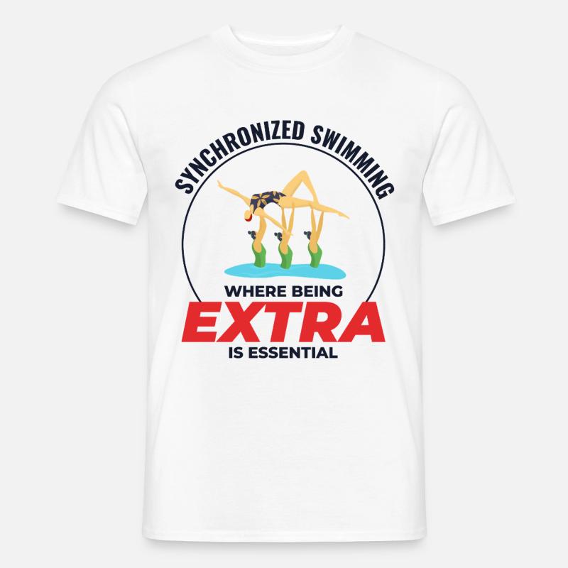 Synchronschwimmen, wo man extra ist - Männer T-Shirt - Weiß