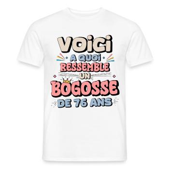 76th Birthday Humor Design - Men's T-Shirt - white - Front - AI Model Male 178 dark (178cm)