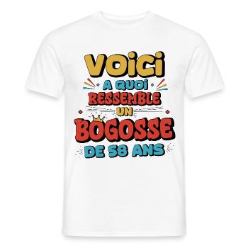 Nostalgischer Humor 58 Jahre alt - Männer T-Shirt - Weiß - Vorne - AI Model Male 178 dark (178cm)
