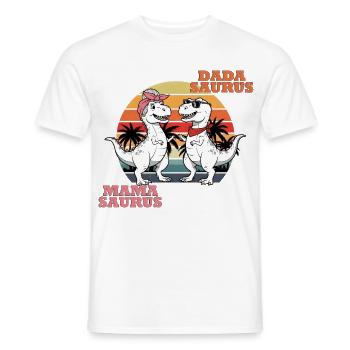 Mama & Dada Saurus – Das Dino Fun Duo! - Männer T-Shirt - Weiß - Vorne - AI Model Male 178 dark (178cm)
