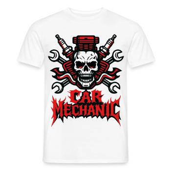 Mécanique automobile Heavy Metal - T-shirt homme - blanc - Devant - AI Model Male 178 dark (178cm)