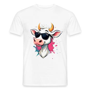 Chillen mit Sonnenbrille Kuh - Männer T-Shirt - Weiß - Vorne - AI Model Male 178 dark (178cm)
