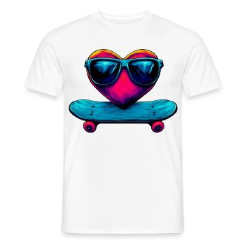 Coeur de skateur - T-shirt homme - blanc - Devant - AI Model Male 178 dark (178cm)