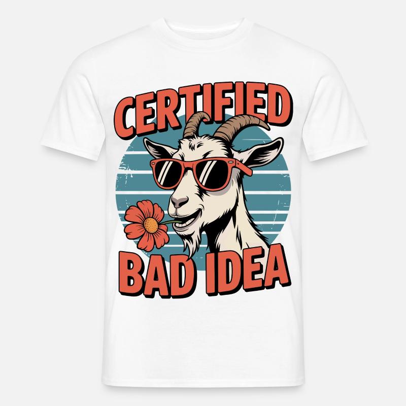 Capra certificata Bad Idea - T-shirt uomo - bianco