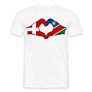 Cœur du drapeau du Danemark Namibie - T-shirt homme - blanc - Devant - AI Model Male 178 dark (178cm)