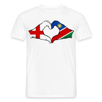Drapeau de l’Angleterre Namibie Mains Cœur - T-shirt homme - blanc - Devant - AI Model Male 178 dark (178cm)