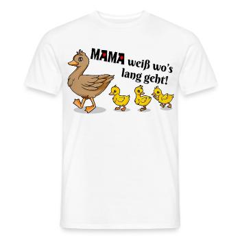 Funny Goose Duck Family Motto Illustration - Men's T-Shirt - white - Front - AI Model Male 178 dark (178cm)