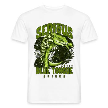 Gardien de reptiles sérieux au sujet des scinques à langue bleue - T-shirt homme - blanc - Devant - AI Model Male 178 dark (178cm)