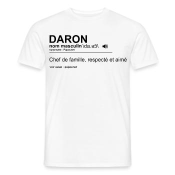 Daron's Birthday Dad Party Gift Idea - Men's T-Shirt - white - Front - AI Model Male 178 dark (178cm)